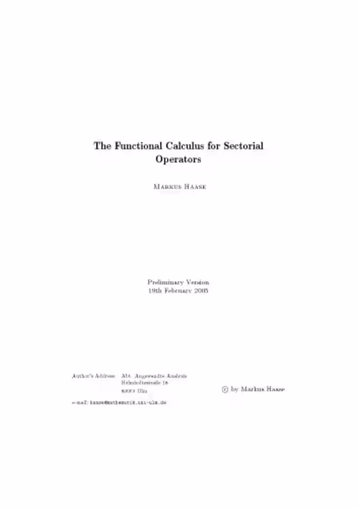 خرید و دانلود نسخه کامل کتاب The Functional Calculus for Sectorial Operators