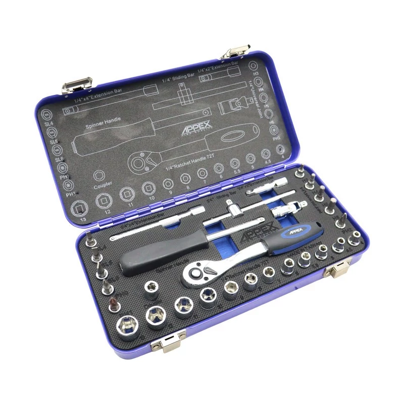 آچار بکس اپکس مدل YP-1/4DRIVE-APX-1530 مجموعه 30 عددی