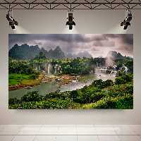 تابلو بوم طرح طبیعت مدل آبشار Diera کد AR2680