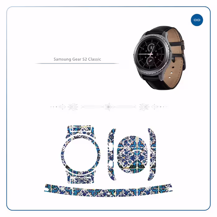 برچسب ماهوت طرح Traditional_Tile مناسب برای ساعت هوشمند سامسونگ Galaxy Gear S2 Classic