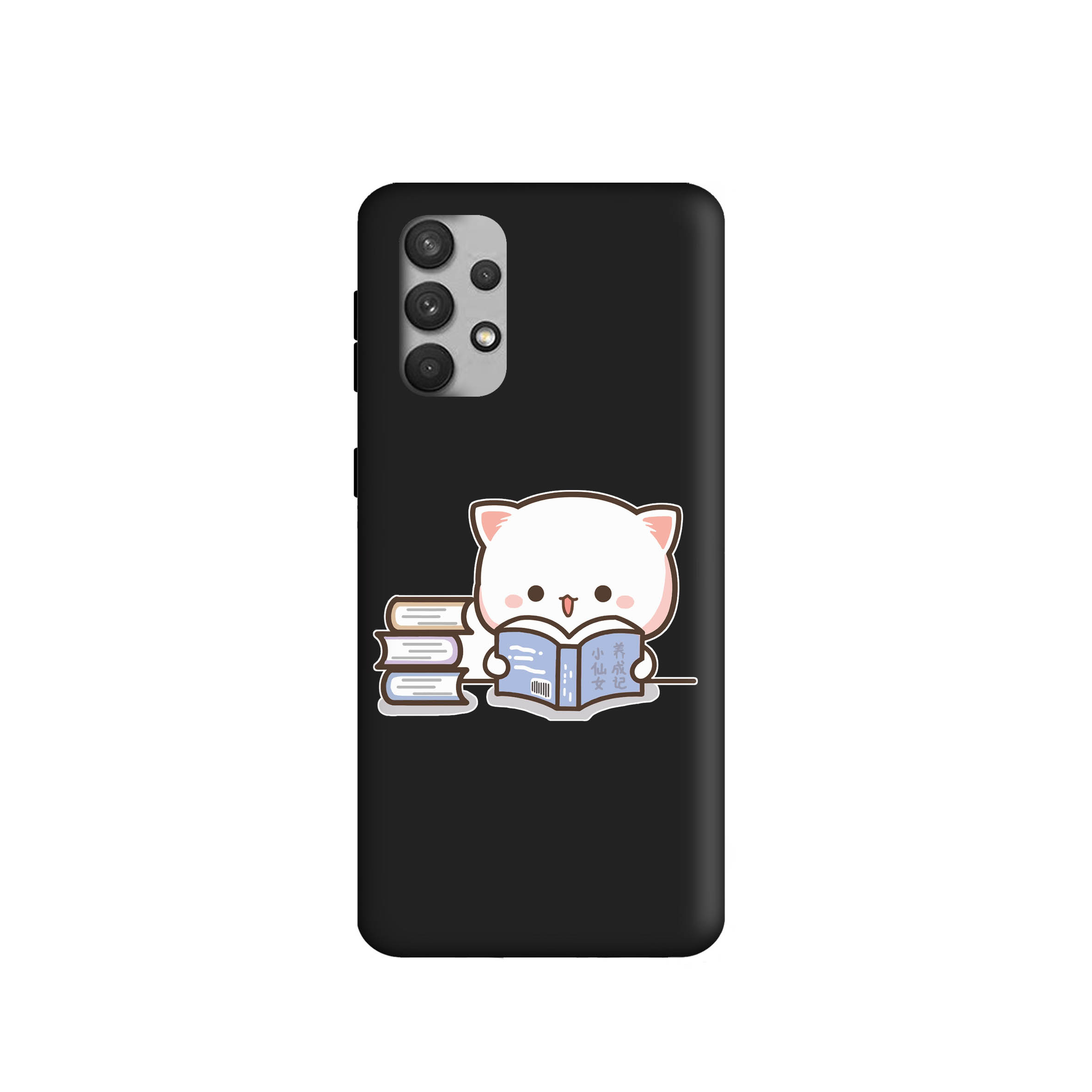کاور طرح گربه و کتاب کد 1094 مناسب برای گوشی موبایل سامسونگ Galaxy A32 4G
