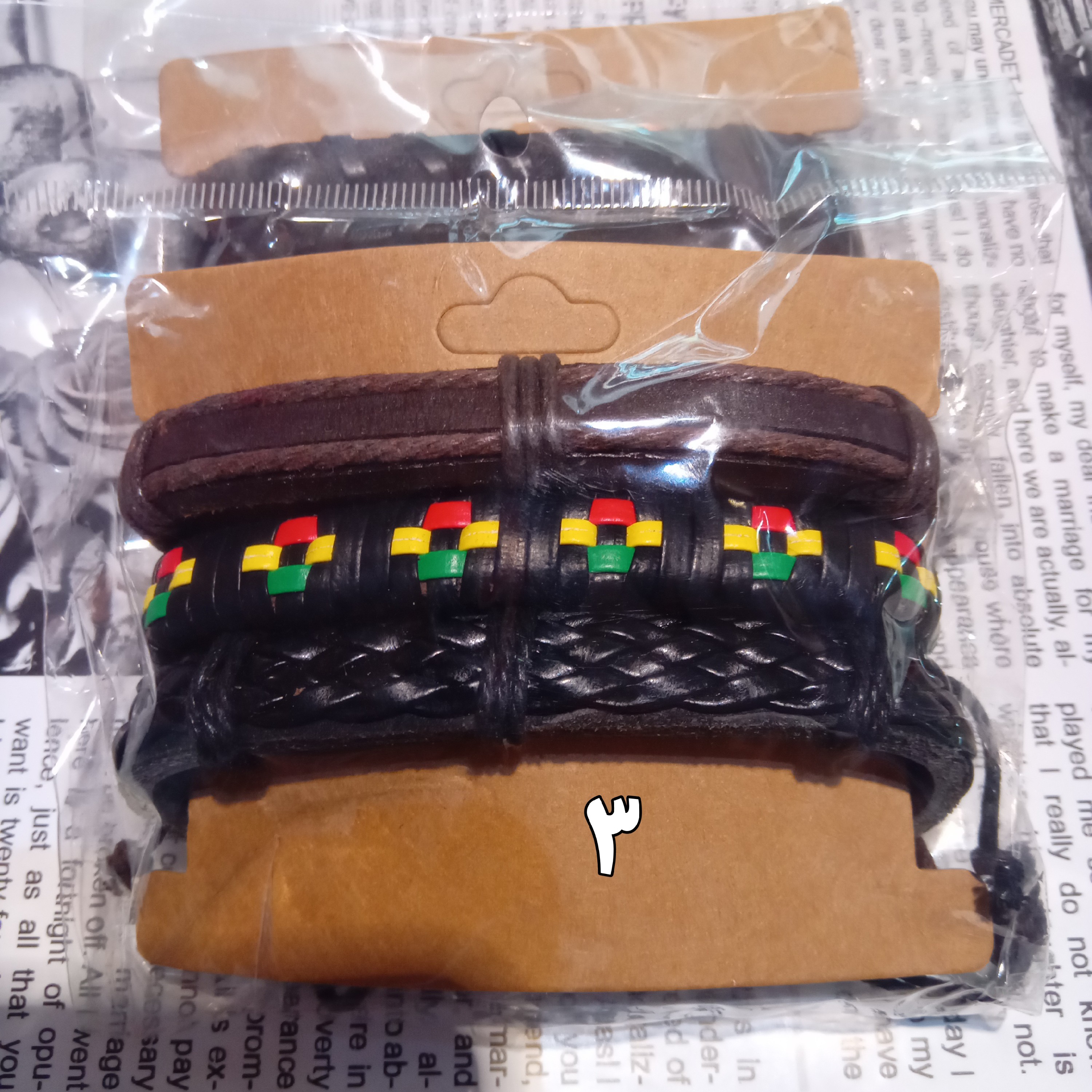 دستبند چرم بسته 3 عددی اکسسوری زینتی بدلیجات(بهترین انتخاب من)