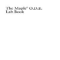 خرید و دانلود نسخه کامل کتاب The Maple® O.D.E. Lab Book