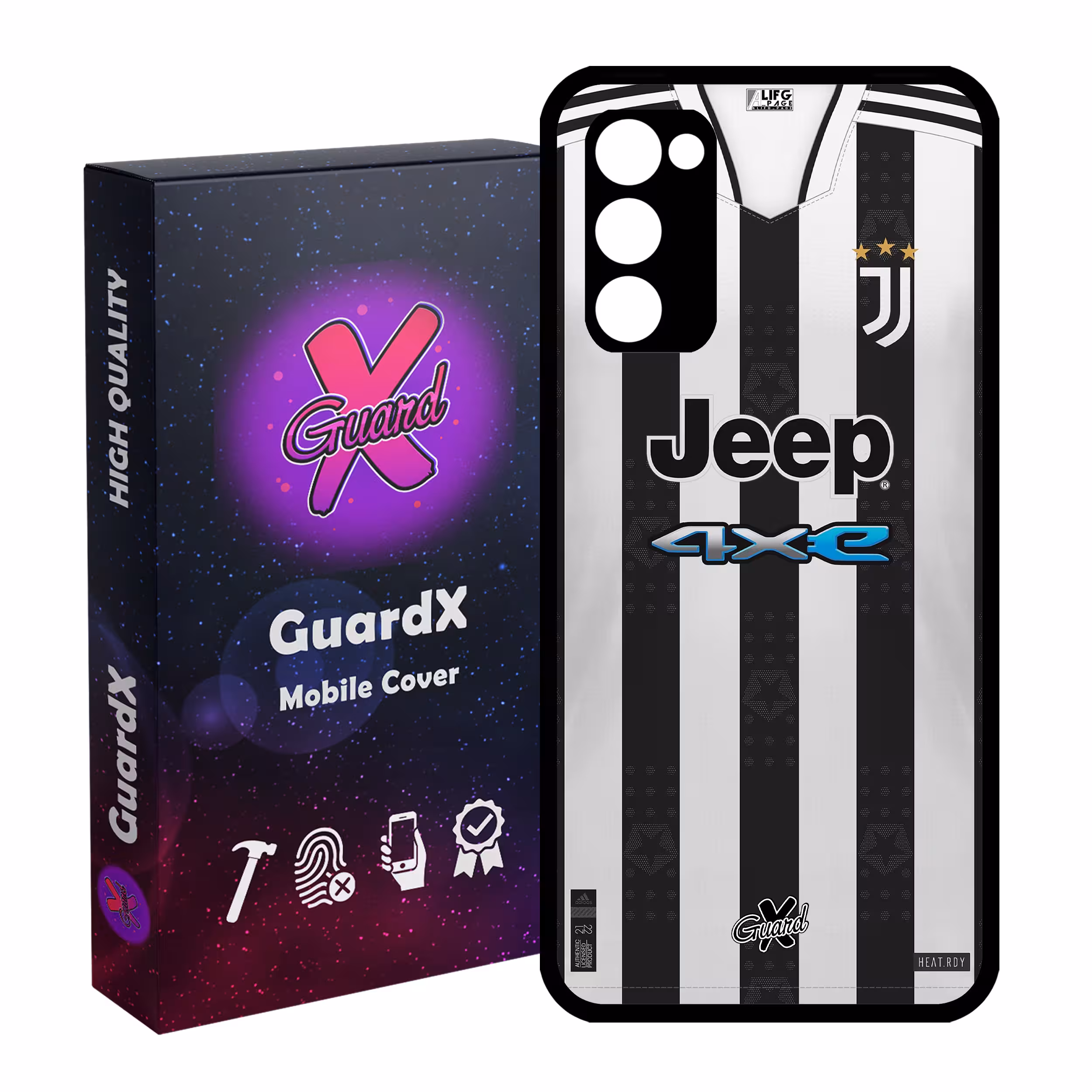 کاور گارد ایکس طرح یوونتوس مدل Glass50357 مناسب برای گوشی موبایل سامسونگ Galaxy S20 FE