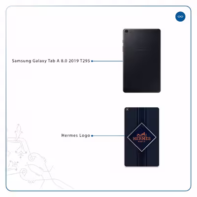 برچسب پوششی ماهوت مدل Hermes-Logo مناسب برای تبلت سامسونگ Galaxy Tab A 8.0 2019 T295