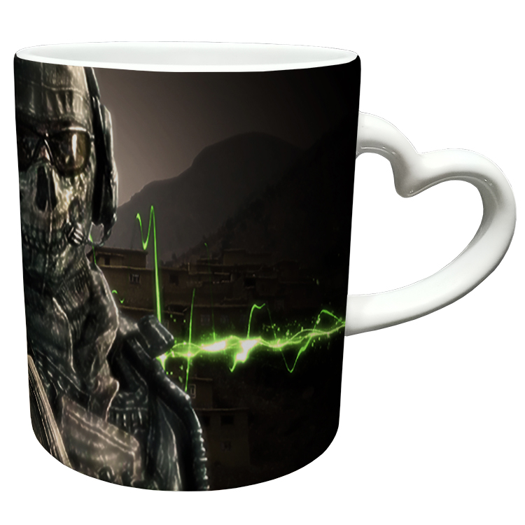 ماگ مدل دسته قلبی طرح بازی کال آف دیوتی call of duty کد 67