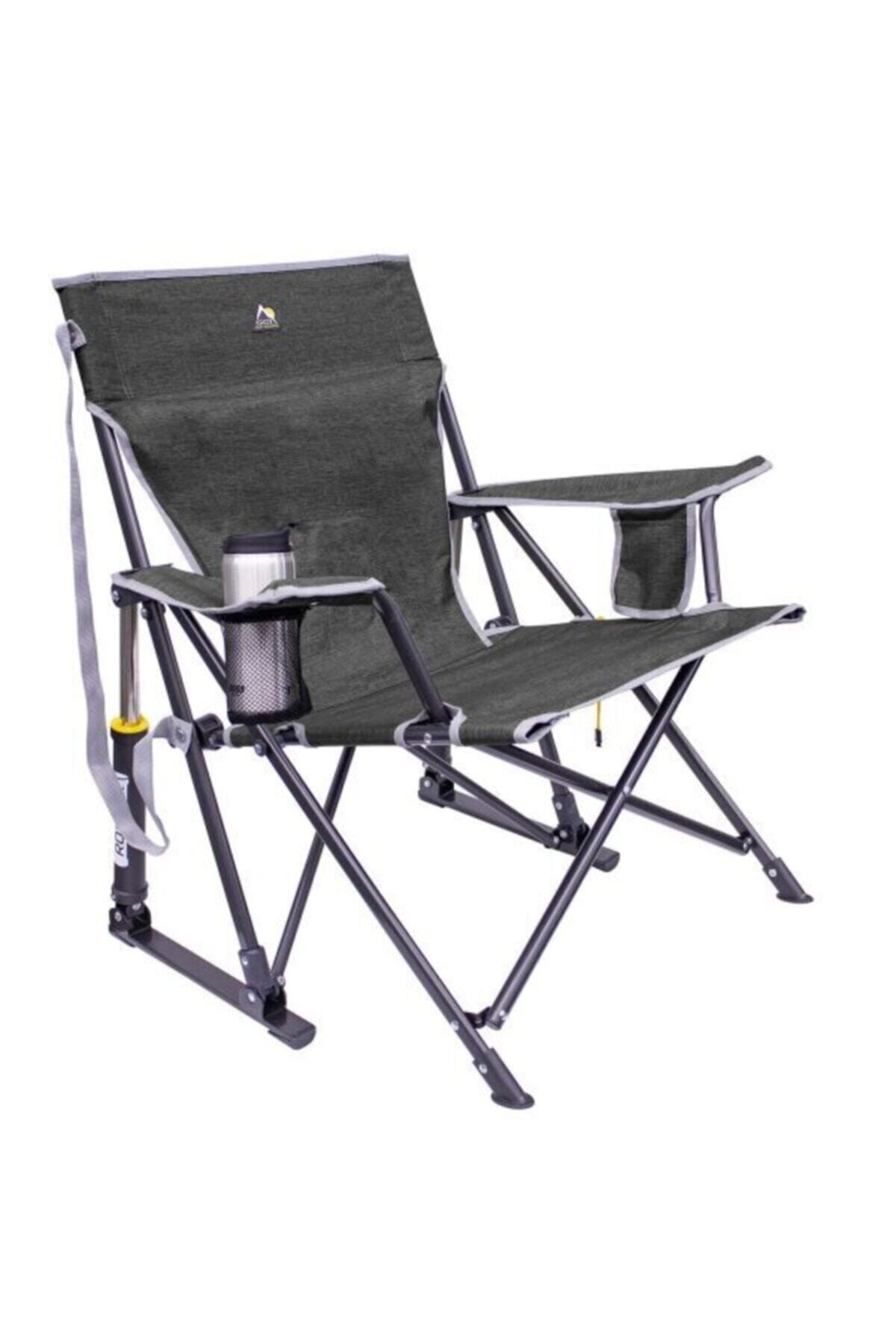صندلی کمپ خاکستری کمپینگ اردوگاه تاشو کیک برگ دار با کمک فنر GCI Outdoor