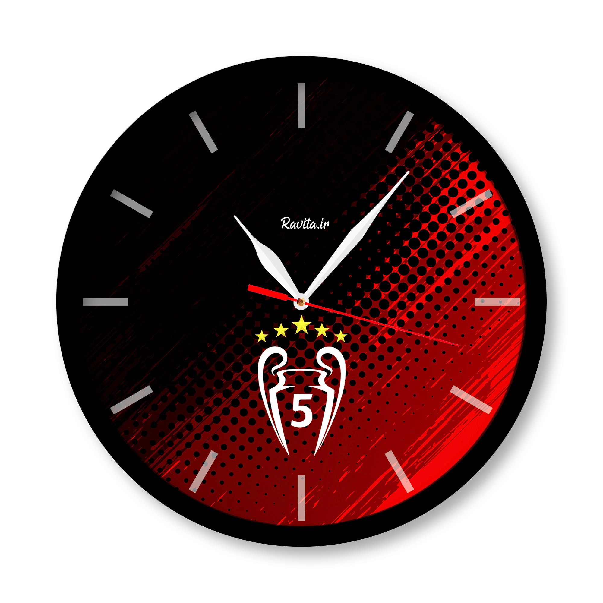 ساعت دیواری راویتا مدل گلات کد 3304  در رنگ های مشکی و سفید 