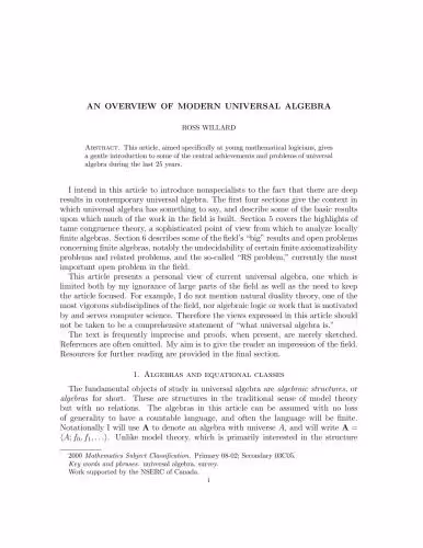 خرید و دانلود نسخه کامل کتاب Overview of Modern Universal Algebra