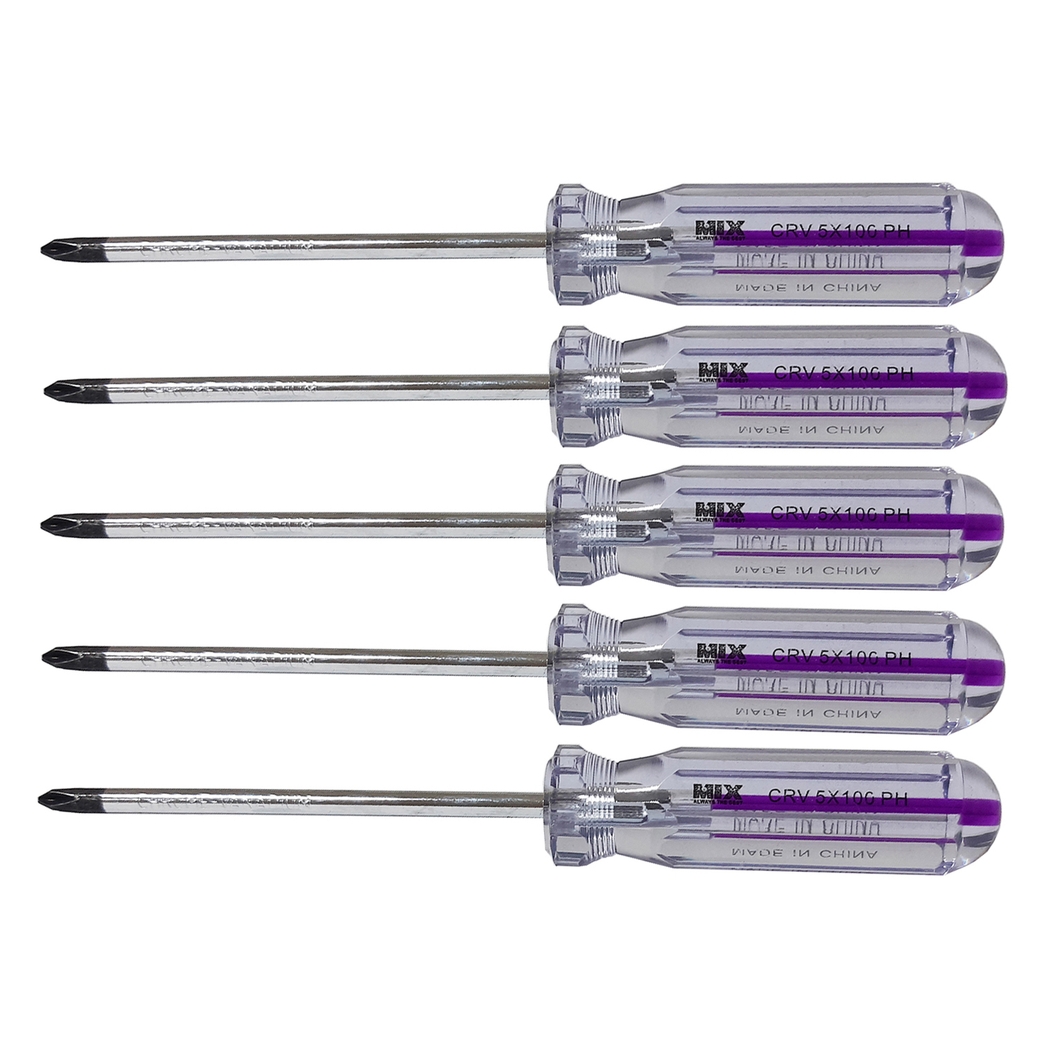 پیچ گوشتی چهارسو میکس مدل HT - 5100 مجموعه 5 عددی