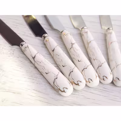 ست کارد و چنگال میوه خوری 12 پارچه طرح سنگ