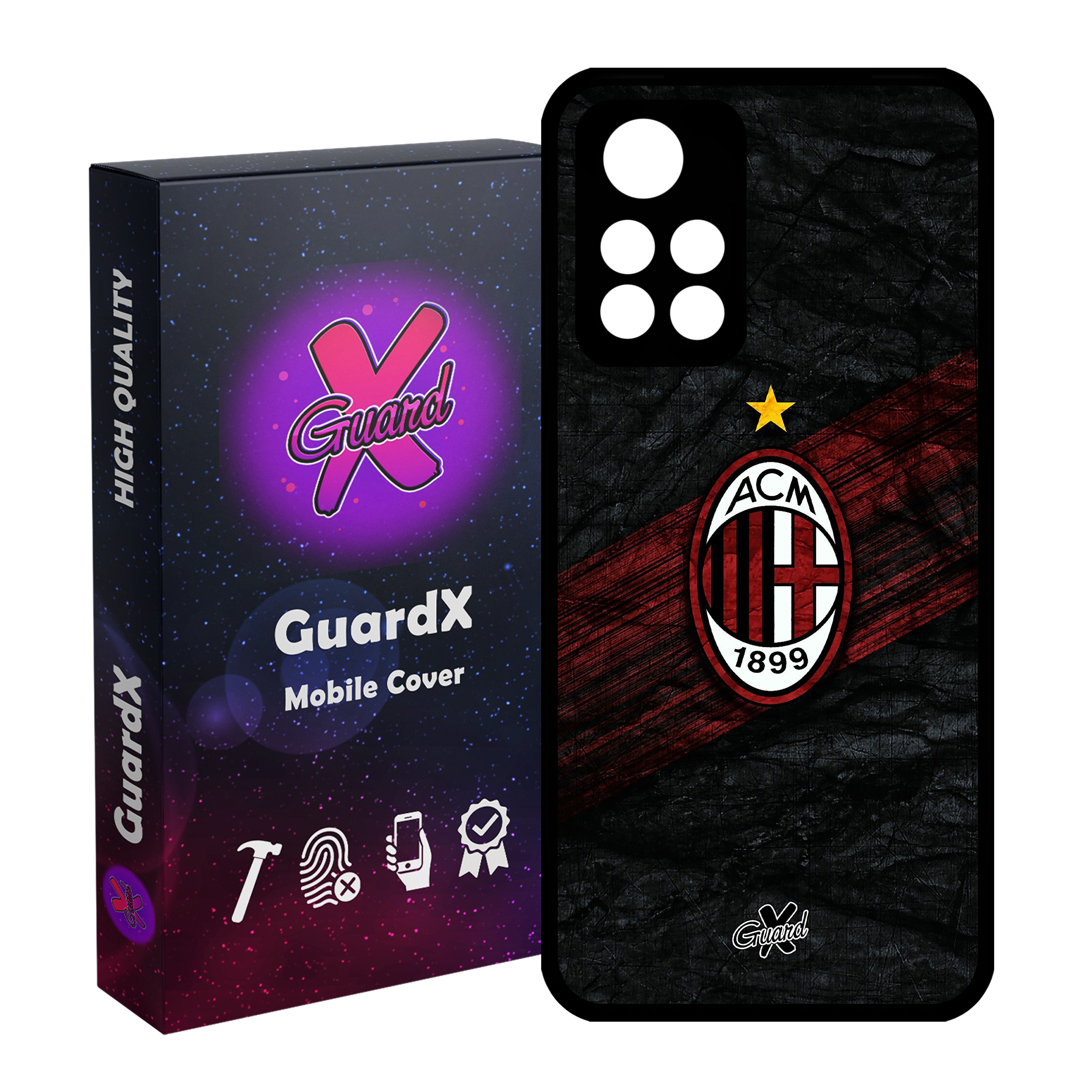 کاور گارد ایکس طرح AC Milan مدل Glass10057 مناسب برای گوشی موبایل شیائومی Poco M4 Pro 5G/Redmi Note 11T 5G/Redmi Note 11S 5G