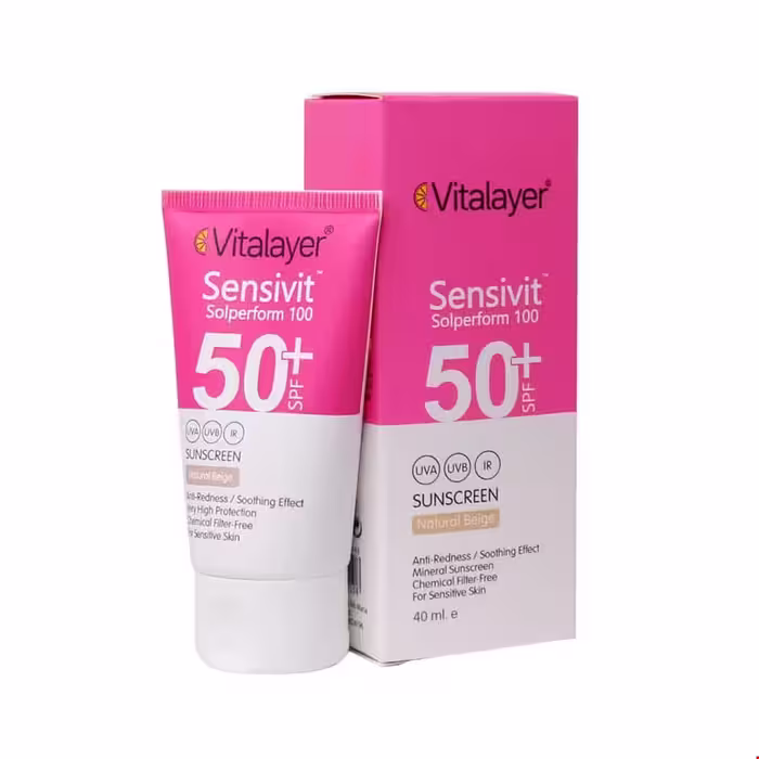کرم ضد آفتاب SPF50 پوست حساس ویتالیر 50 میلی لیتری