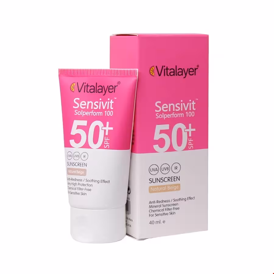 کرم ضد آفتاب SPF50 پوست حساس ویتالیر 50 میلی لیتری