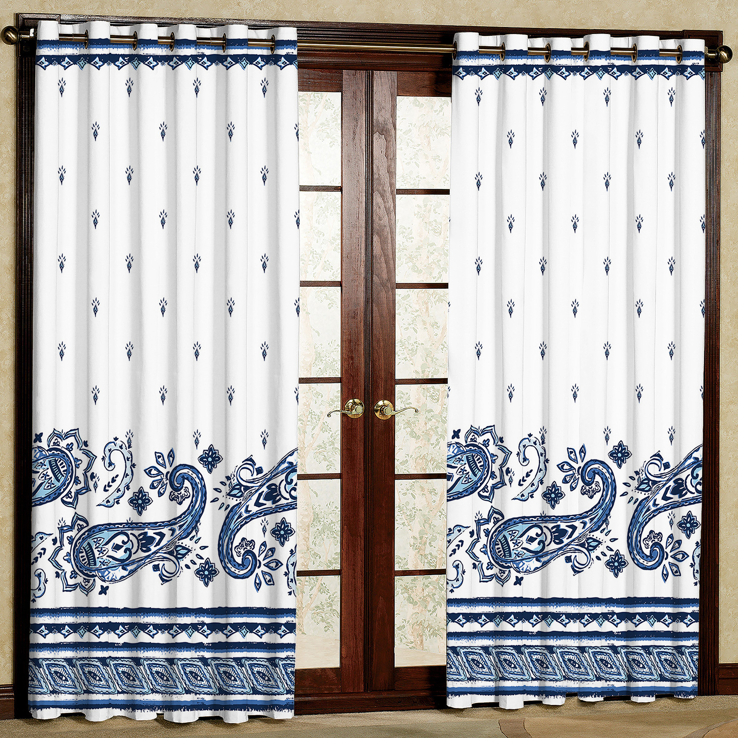 پرده مدل بته جقه مخمل پانچی کد 2137 سایز 200x140 سانتی متر