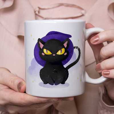 ماگ طرح گربه آبرنگی کد 14