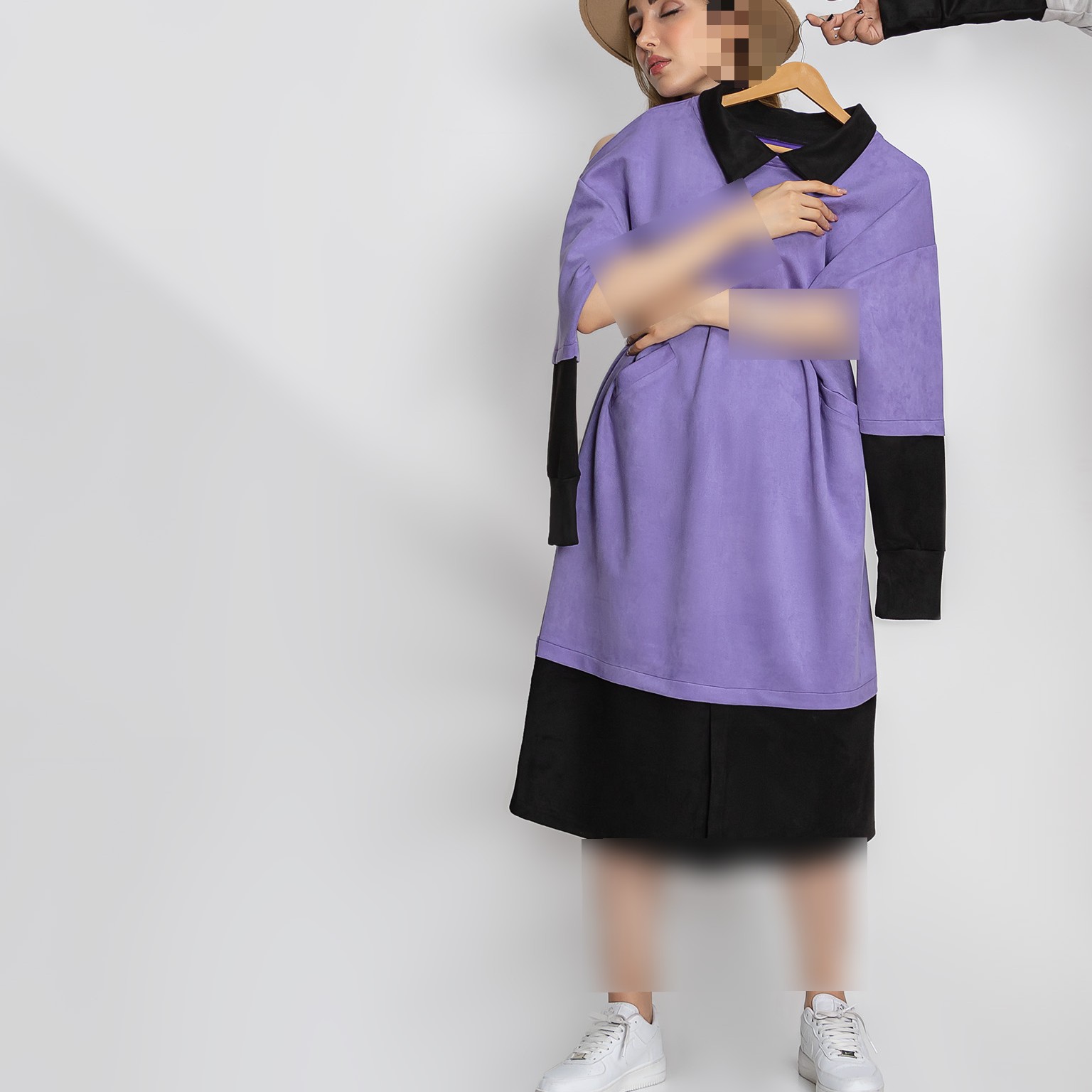 مانتو سوئیت یقه شکاری کفتان