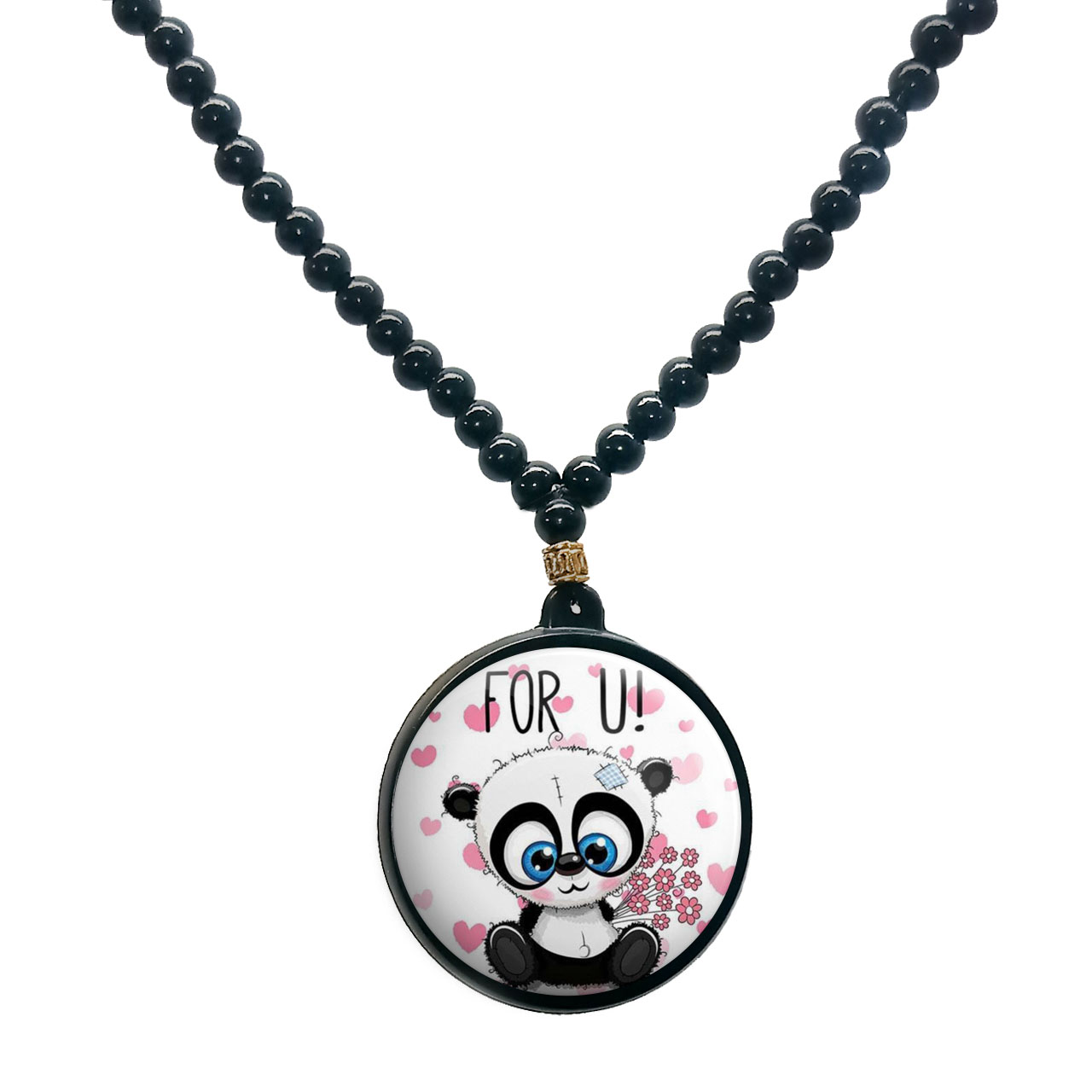 گردنبند پرمانه طرح عاشقانه کد pmd.7216 مدل دو طرفه