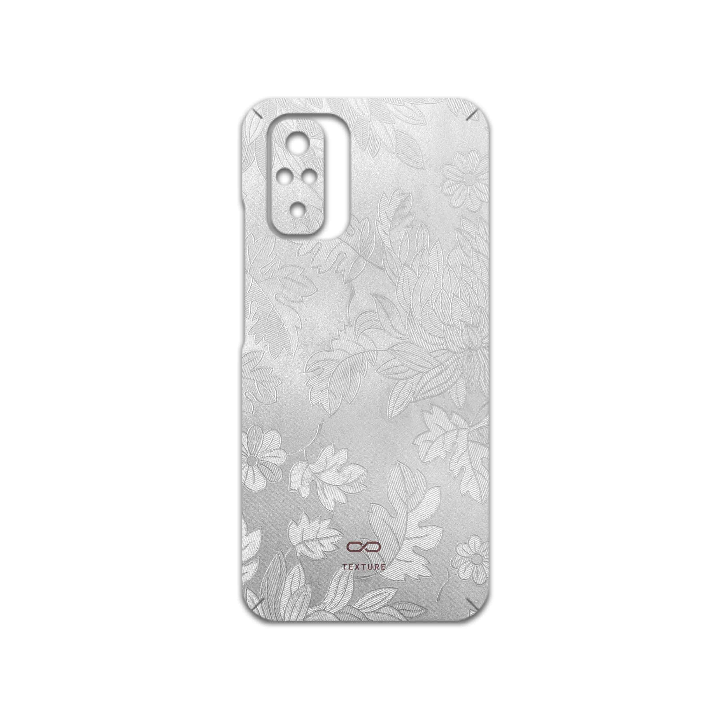برچسب پوششی ماهوت مدل Silver-Wildflower مناسب برای گوشی موبایل شیائومی Redmi Note 10s