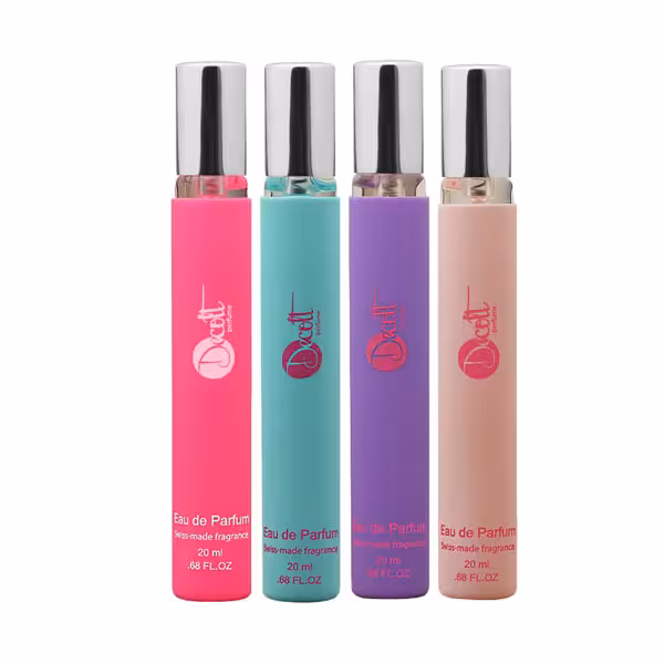 عطر جیبی زنانه دکلت مدل ROSET حجم 20 میلی لیتر مجموعه 4 عددی