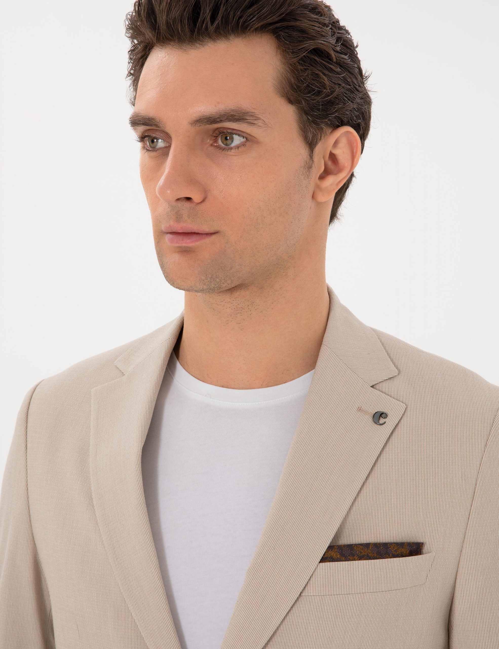 کت و شلوار مردانه بژ کاشارل