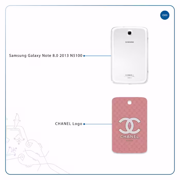 برچسب پوششی ماهوت مدل CHANEL-Logo مناسب برای تبلت سامسونگ Galaxy Note 8.0 2013 N5100
