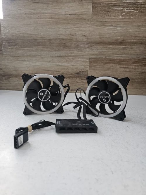 بسته 2 عددی فن کیس برند MASTERTECH به همراه کنترلر (استوک)