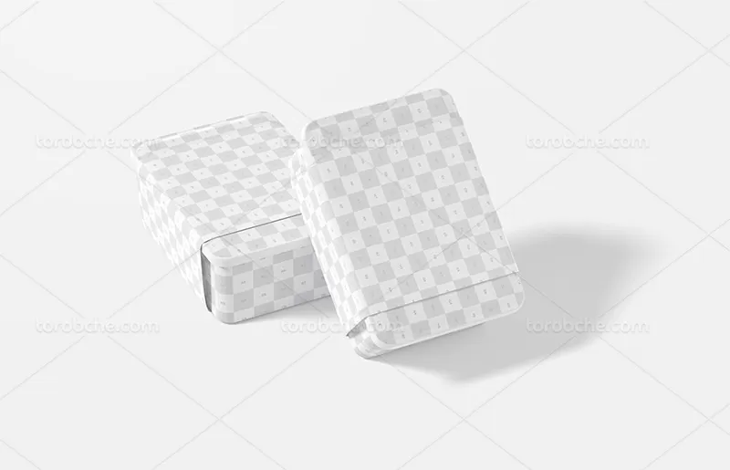 موکاپ ظرف غذا مستطیلی پلاستیکی | گرافیک با طعم تربچه