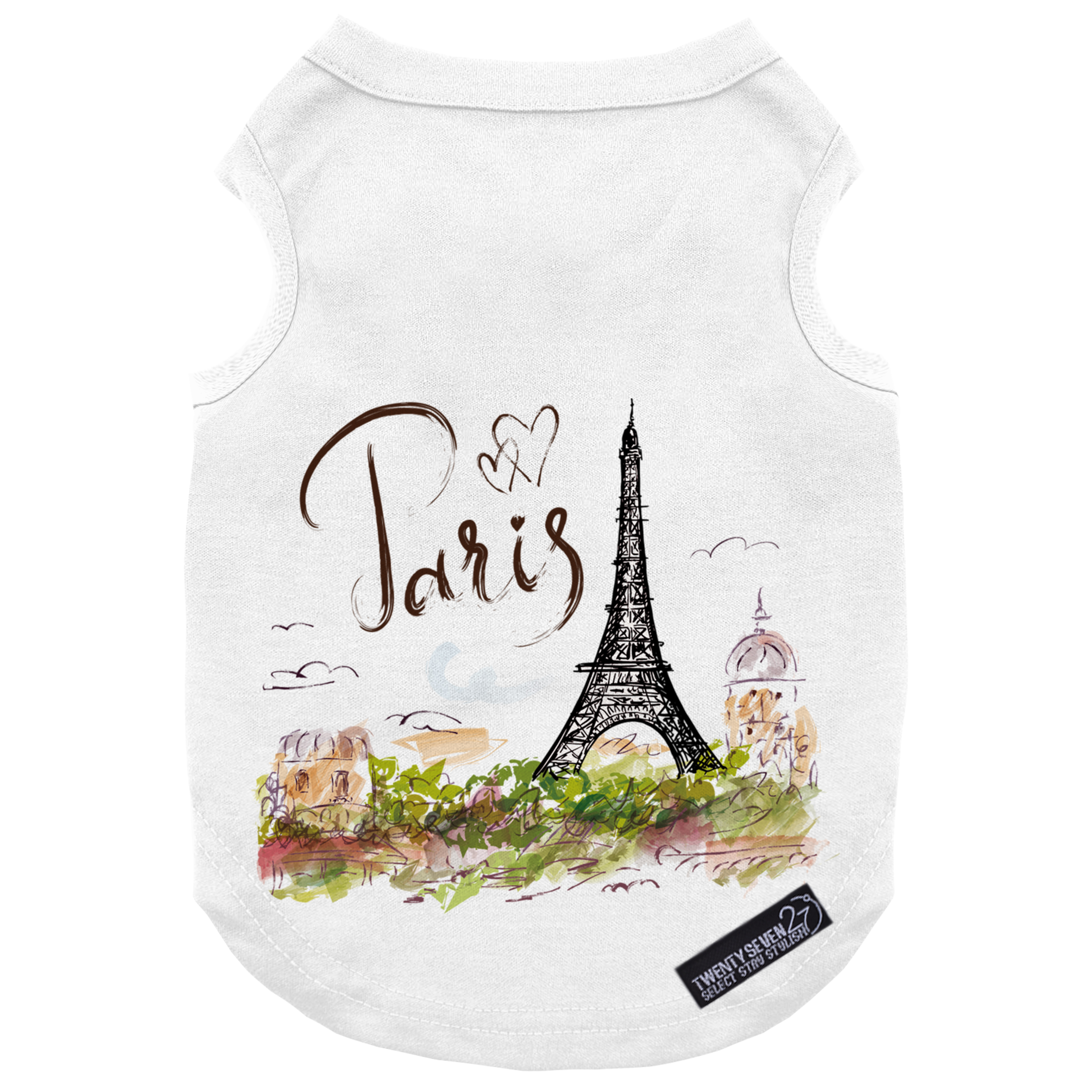 لباس سگ و گربه 27 طرح Eiffel Tower Drawing کد MH933 سایز S