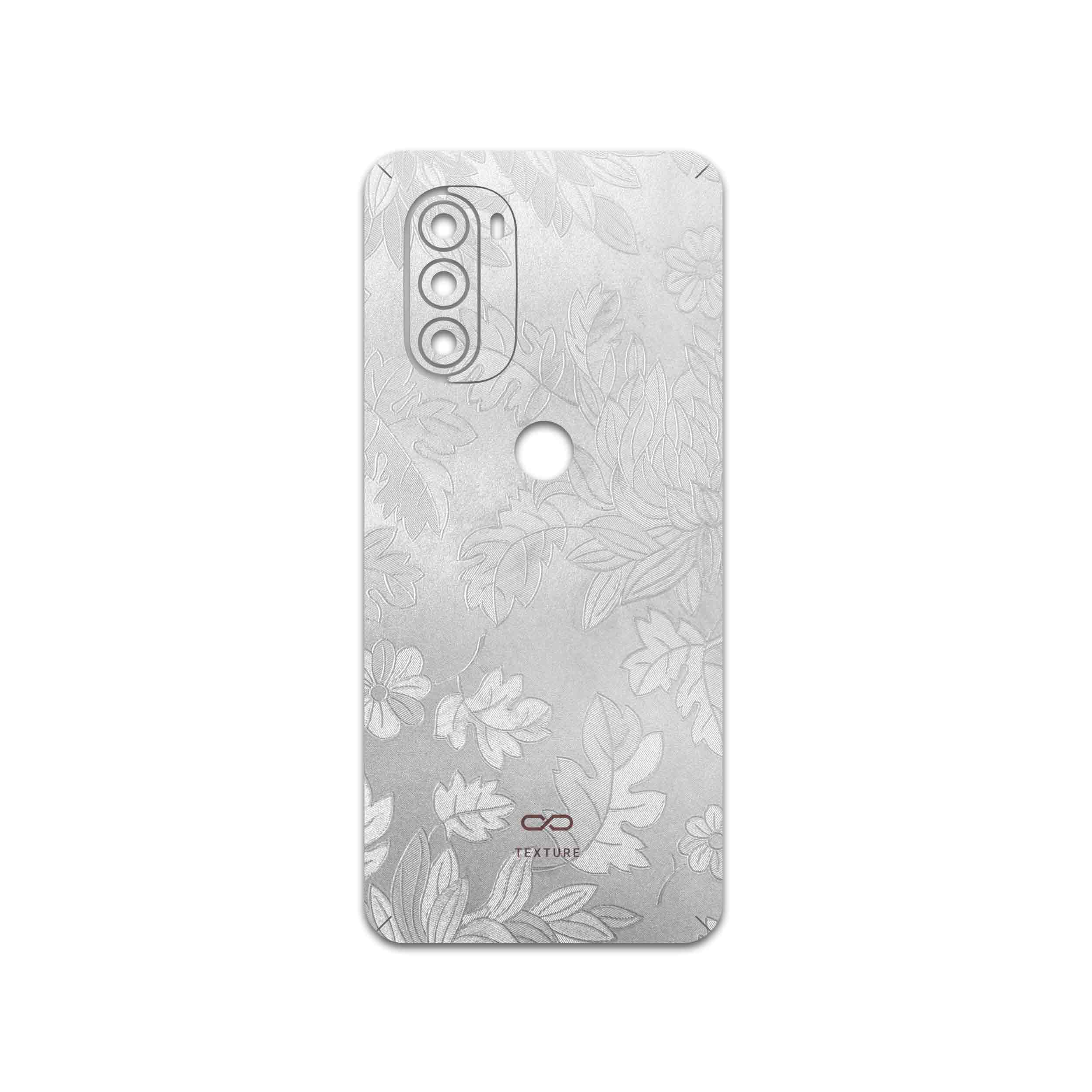 برچسب پوششی ماهوت مدل Silver-Wildflower مناسب برای گوشی موبایل موتورولا Moto G51 5G