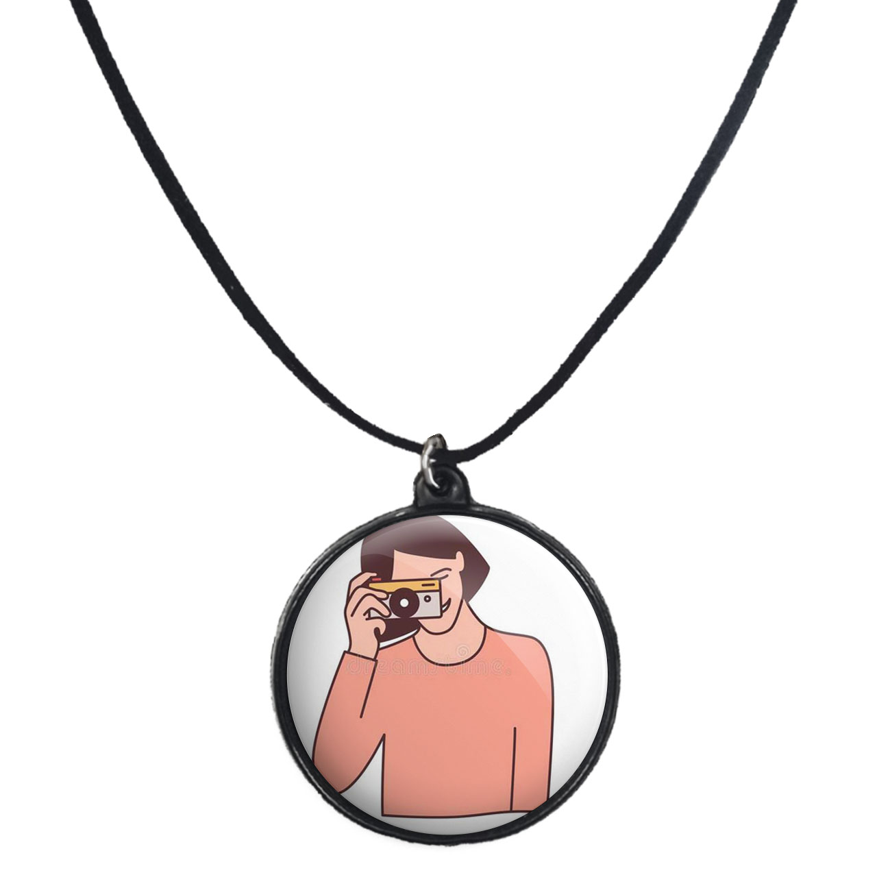 گردنبند پرمانه طرح عکاس کد pmb.12676 مدل دو طرفه