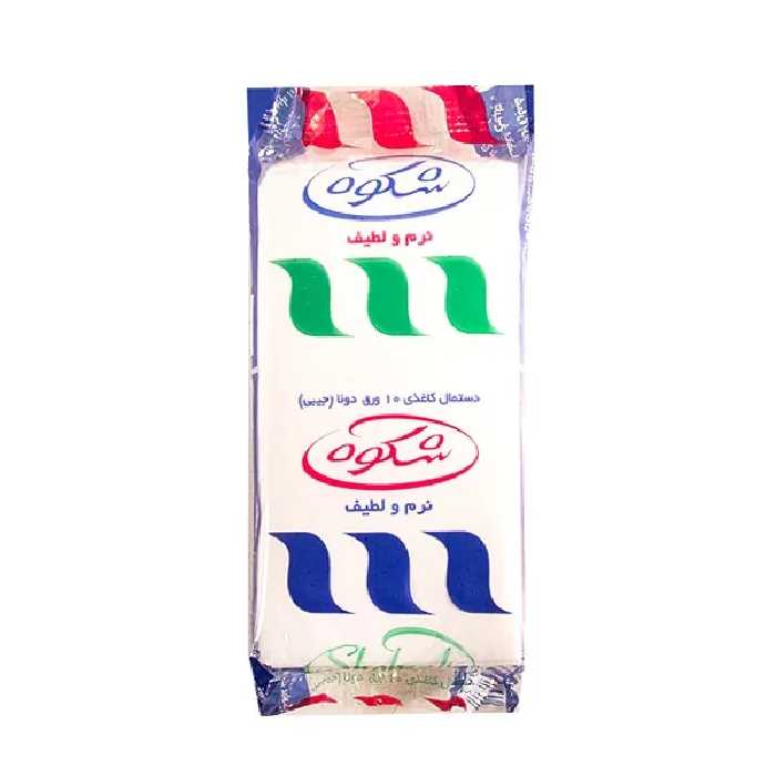 دستمال کاغذی جیبی 10 برگ شکوه مدل 102