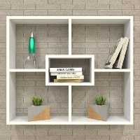 شلف و کتابخانه mdfدیواری مدل D40 رنگ طوسی 