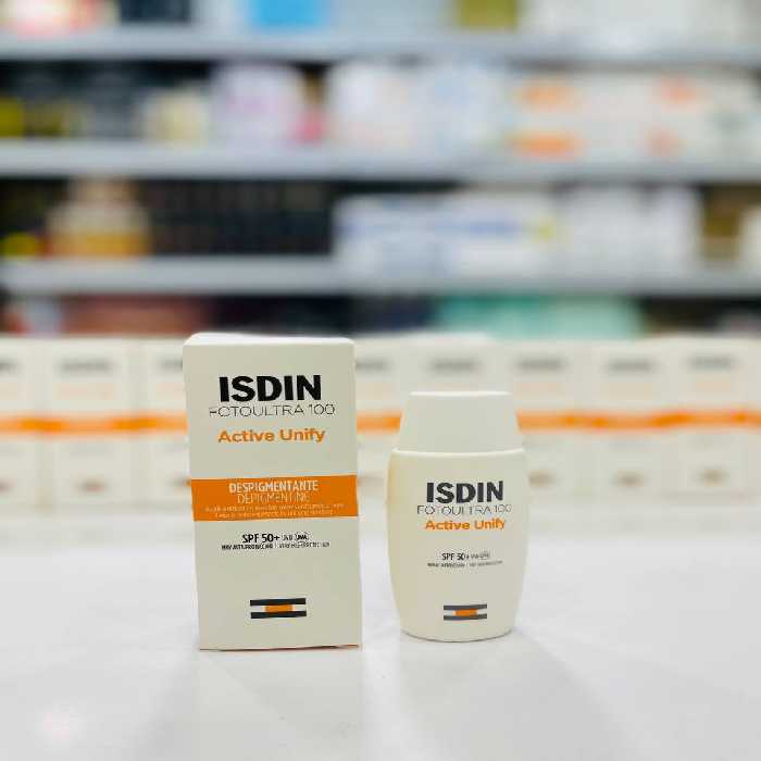 ضد آفتاب ایزدین- کرم ضد لک بی رنگ ایزدین مدل اکتیو یونیفای با  SPF50