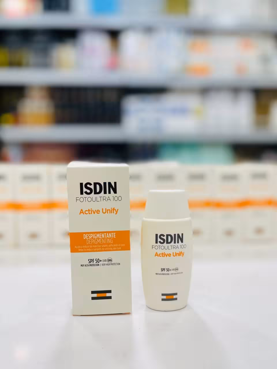ضد آفتاب ایزدین- کرم ضد لک بی رنگ ایزدین مدل اکتیو یونیفای با  SPF50
