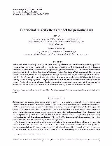 خرید و دانلود نسخه کامل کتاب Functional mixed-effects model for periodic data