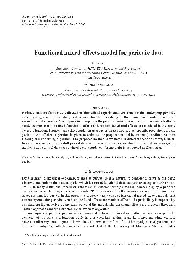 خرید و دانلود نسخه کامل کتاب Functional mixed-effects model for periodic data