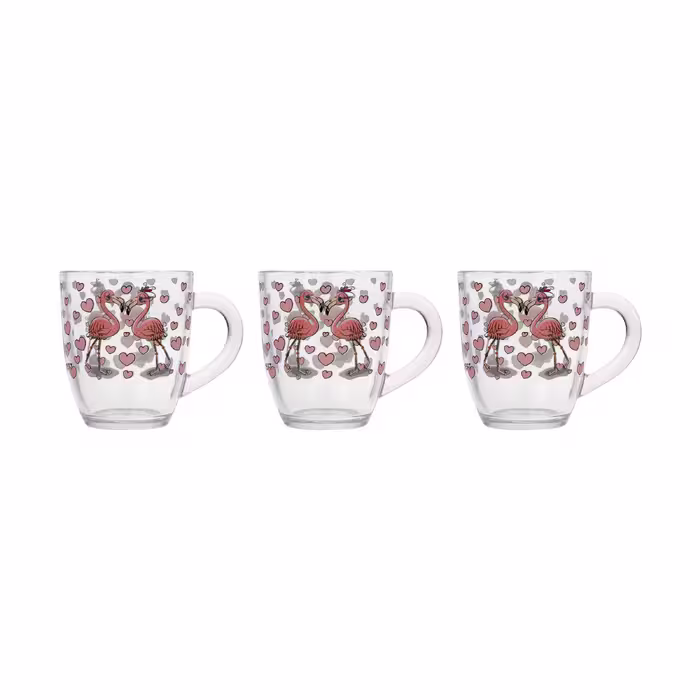 لیوان طرح فلامینگو مدل k250 بسته 3 عددی