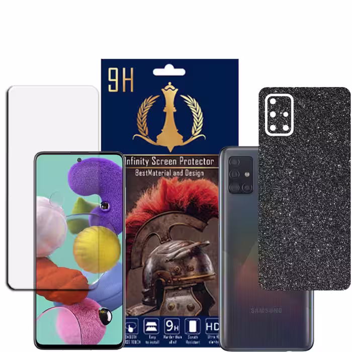برچسب پوششی اینفینیتی مدل PRO MAX مناسب برای گوشی موبایل سامسونگ GALAXY A51 به همراه محافظ صفحه نمایش