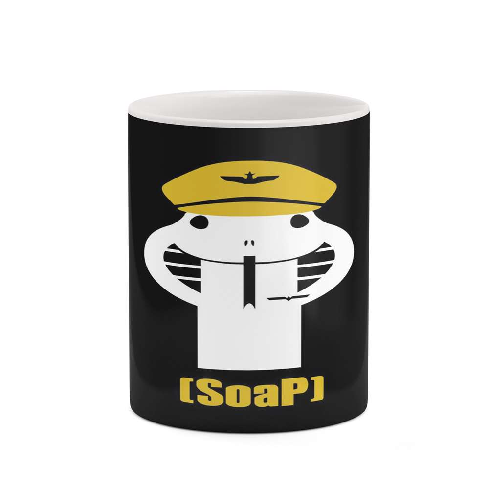 ماگ کاکتی طرح زمینه مشکی فانتزی مدل mgh19040