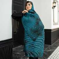 شال ابریشمی پلیسه ای طرح کارما