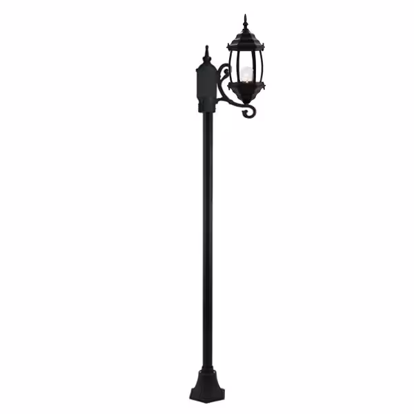 چراغ حیاطی ایستاده تک شاخه شفق با طول 2.6 متر مدل سورنا کد 2615