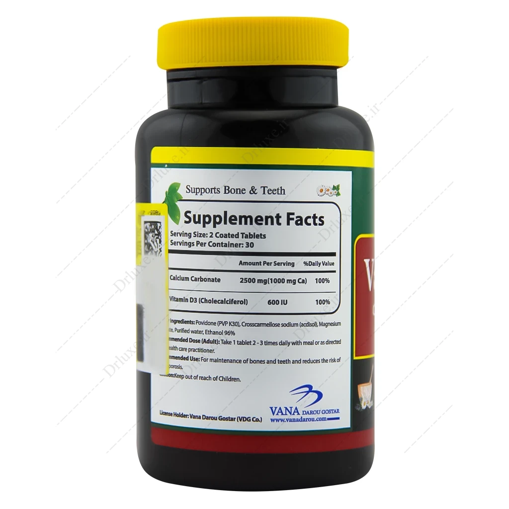 قرص کلسیم و ویتامین د3 وانا فلکس نورم لایف 60 عدد