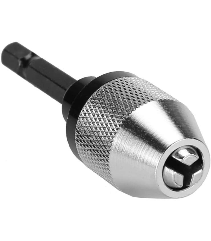 سه نظام مخصوص پیچ گوشتی شارژی سایز 0.3 تا 6.5 میلیمتر (تبدیل شش گوش 1/4 به سه نظام) (نقره ای بزرگ)