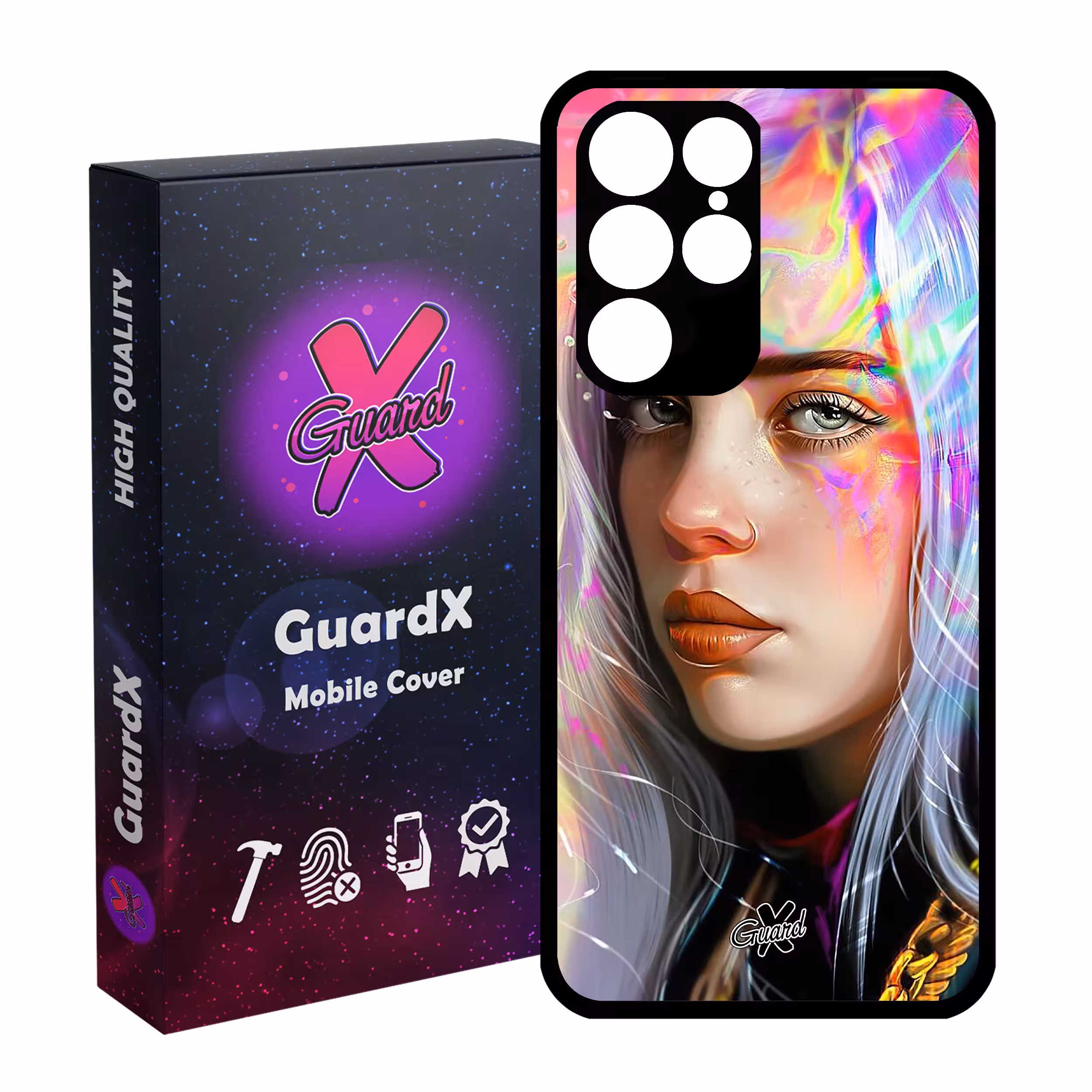 کاور گارد ایکس طرح Billie Eilish مدل Glass10141 مناسب برای گوشی موبایل سامسونگ Galaxy S22 Ultra