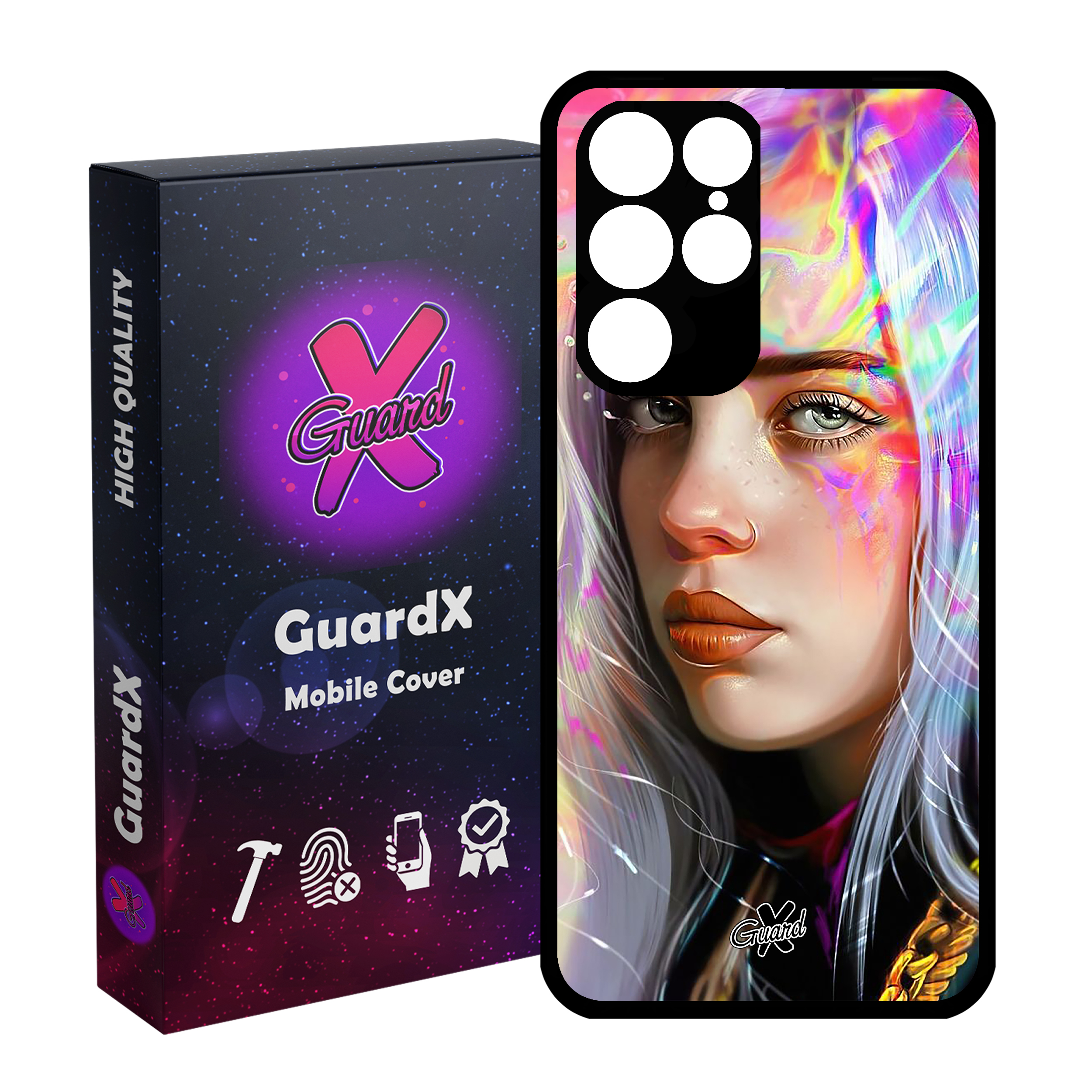 کاور گارد ایکس طرح Billie Eilish مدل Glass10141 مناسب برای گوشی موبایل سامسونگ Galaxy S22 Ultra