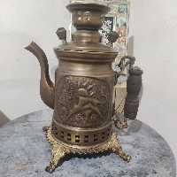 کتری زغالی برنجی با مهر برجسته روس