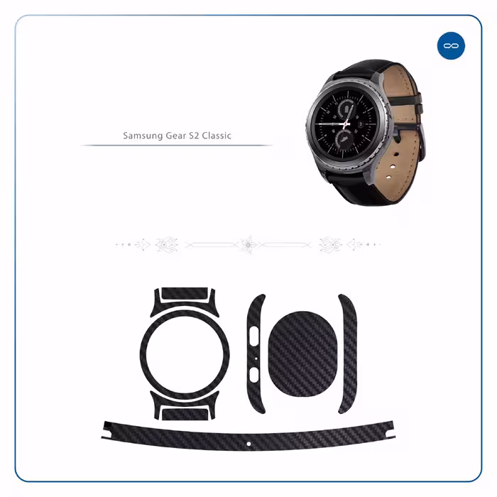 برچسب ماهوت طرح Carbon-Fiber مناسب برای ساعت هوشمند سامسونگ Galaxy Gear S2 Classic