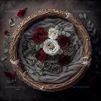 بک دراپ عکاسی با گل رز قرمز | گرافیک با طعم تربچه