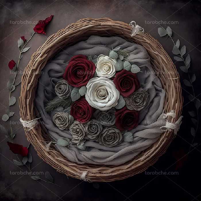 بک دراپ عکاسی با گل رز قرمز | گرافیک با طعم تربچه